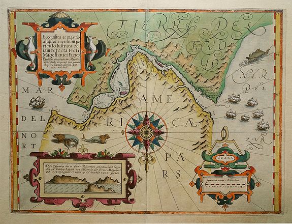 MERCATOR, G. / HONDIUS, J., Exquisita & magno aliquot.. Freti Magellanici. . ., antique map, old maps