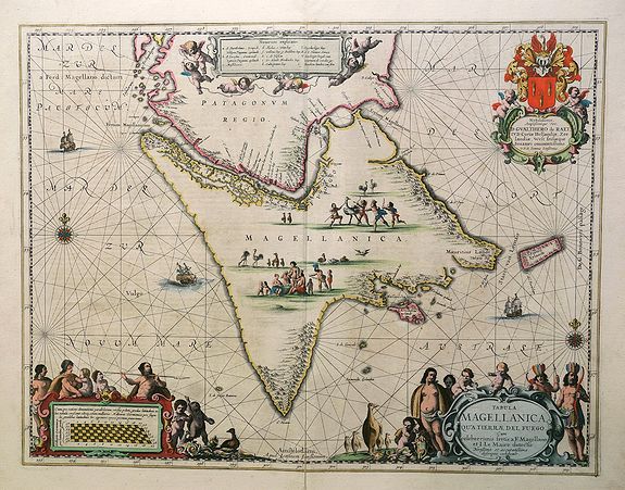 JANSSONIUS, J., Tabula Magellanica Qua Tierrae del Fuego., antique map, old maps