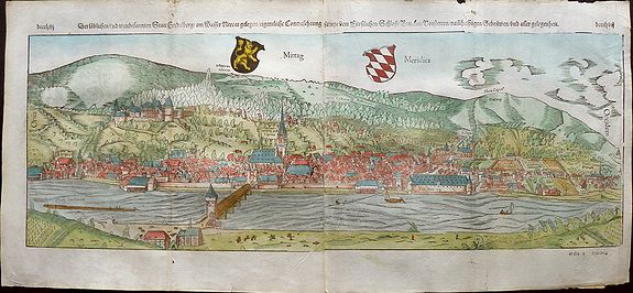 MÜNSTER, Sebastian., Heidelberg., antique map, old maps