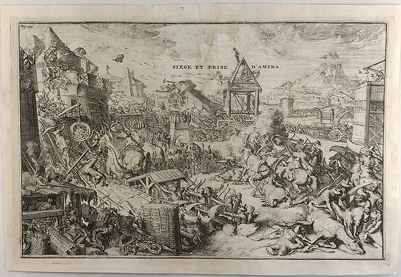DE HOOGHE, R., Siege et Prise d’Amida., antique map, old maps