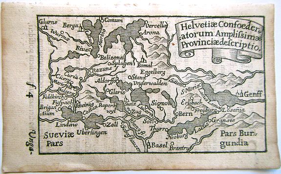 BUCELIN, G., Helvetiae Confoederatorum Amplissimae Provinciae descriptio., antique map, old maps