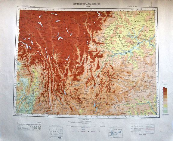 Surveyor General of India ., Southern Asia Series – Yunnan. , antique map, old maps