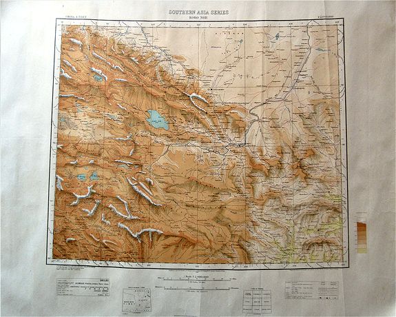 E.A.Tandy R.E. Surveyor General of India. , Southern Asia Series – Koko Nor (Qinghai). , antique map, old maps