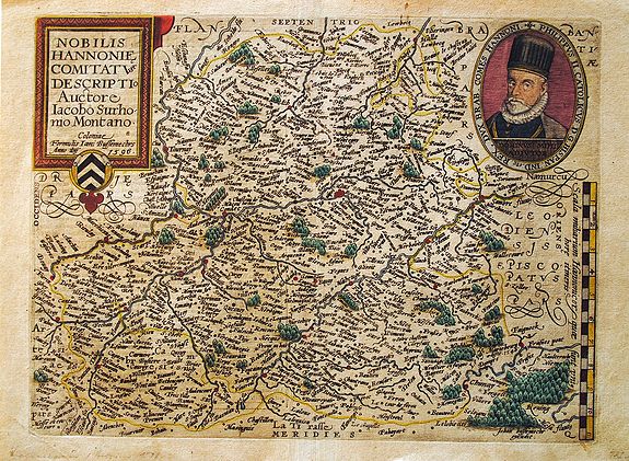 BUSSEMACHER, J., Nobilis Hannonie Comitatus Descriptio., antique map, old maps