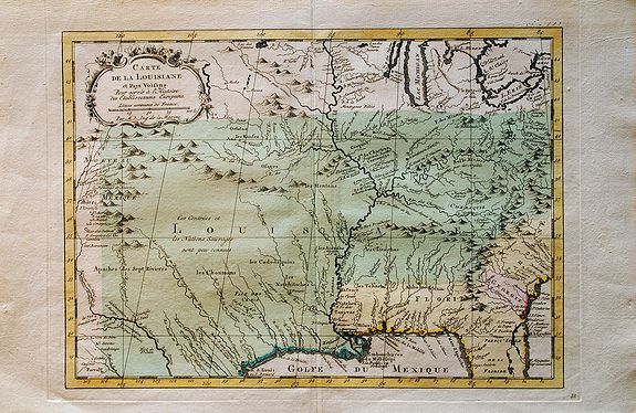 BELLIN, J.N., Carte De La Louisiane et Pays Voisins., antique map, old maps