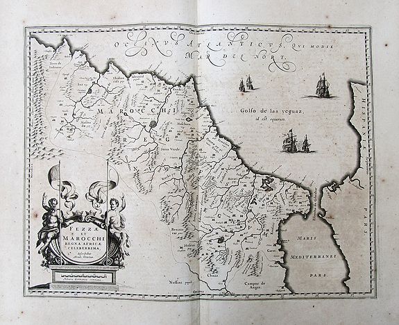 BLAEU, W. J., Fezzae et Marocchi Regna Africae Celeberrima, describebat Arab. Ortelius., antique map, old maps