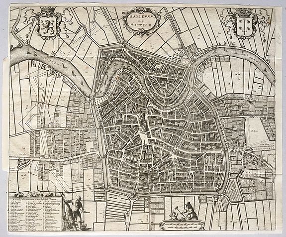 LETI, Gregorio., Harlemum, vulgo Haerlem, by Gregorio Leti, 1690., antique map, old maps