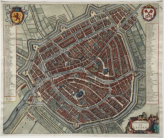 LETI, Gregorio., Lugdunum Batavorum Vulgo Leyden, by Gregorio Leti, 1690., antique map, old maps