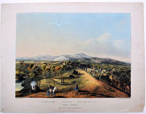 HITCHIN, J. , Adelaide, South Australia. North Terrace., antique map, old maps