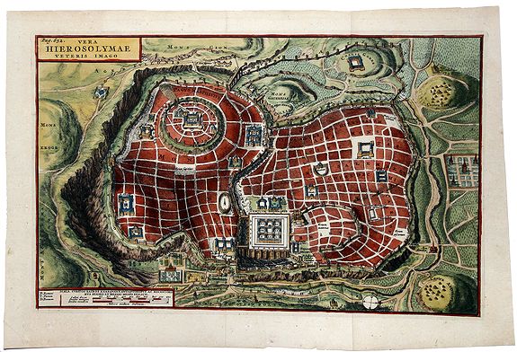 HALMA, F., Vera HIEROSOLYMAE Veteris Imago., antique map, old maps