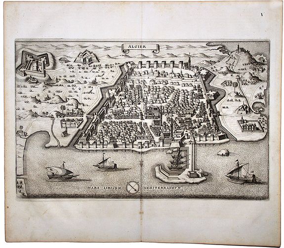 MERIAN, Matthaus., ALGIER., antique map, old maps