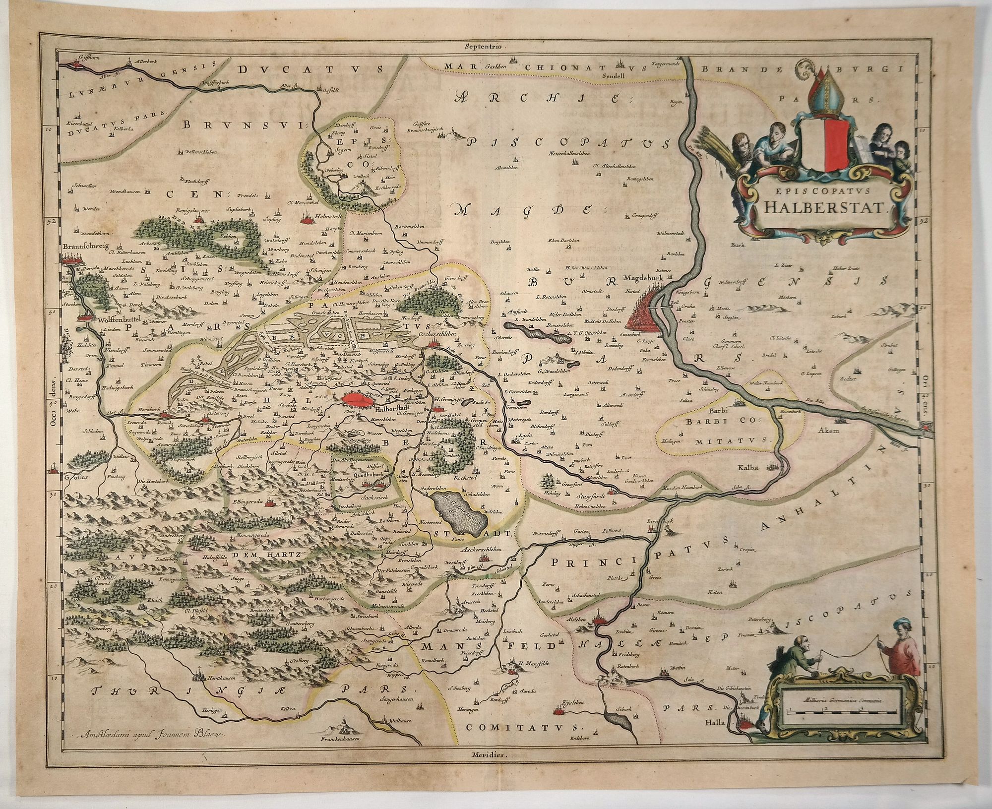 BLAEU, J., Episcopatus Halberstat., antique map, old maps