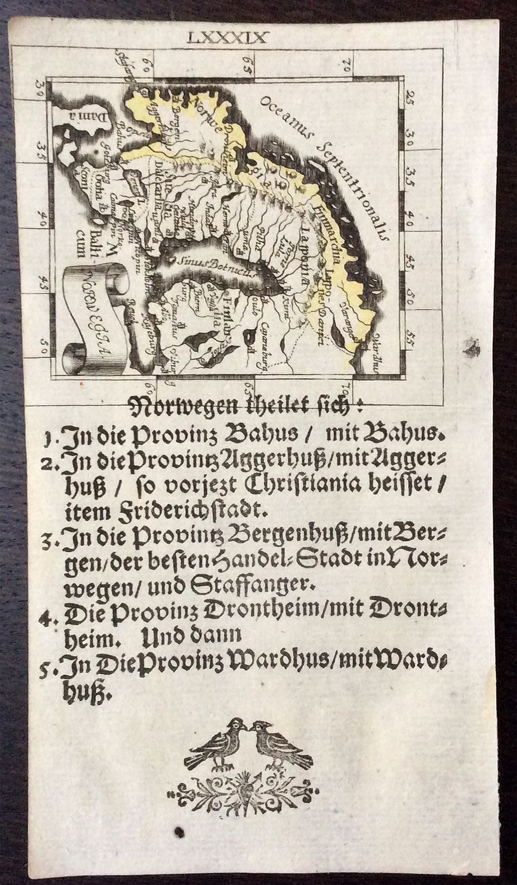 MULLER, Johann Ulrich., Norwegen theilet fich., antique map, old maps
