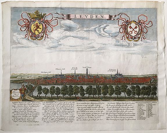 SAVERY, J (AFTER), Lugdunum Batavorum., antique map, old maps