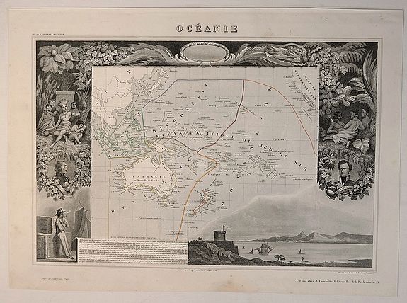 LEVASSEUR, V., Oceanie, Description Historique Sur L’Ocean , antique map, old maps