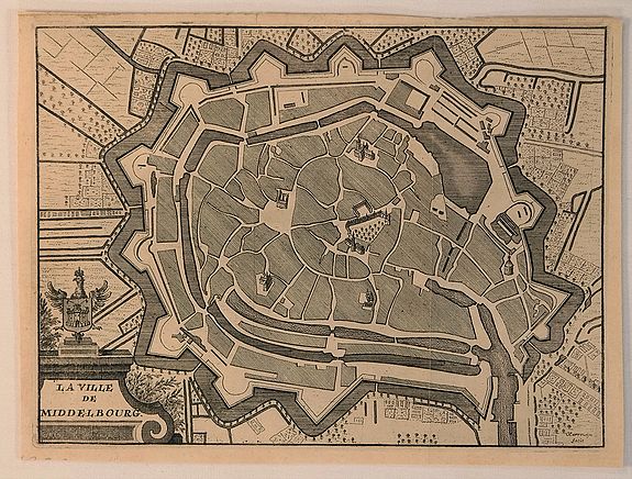 HARREWIJN, J., La Ville de Middelbourg., antique map, old maps