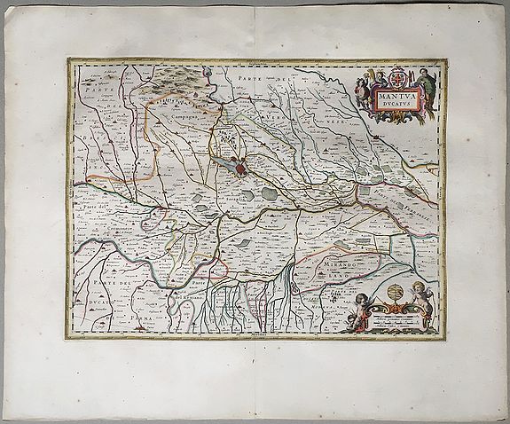 JANSSONIUS, Johannes., Mantua Ducatus., antique map, old maps