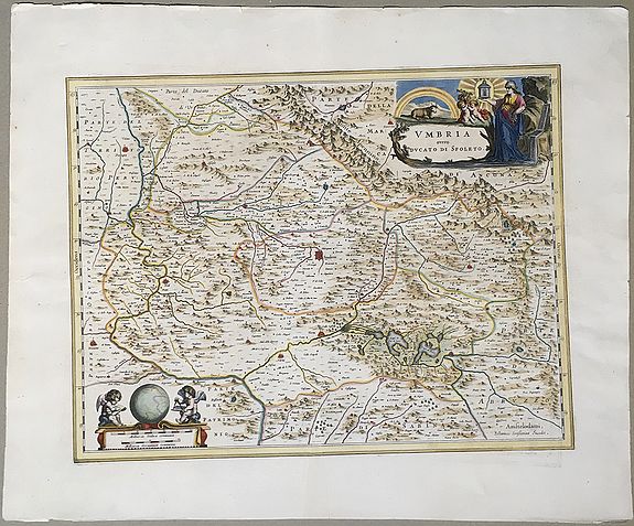 JANSSONIUS, J., Umbria overo Ducato di Spoleto., antique map, old maps