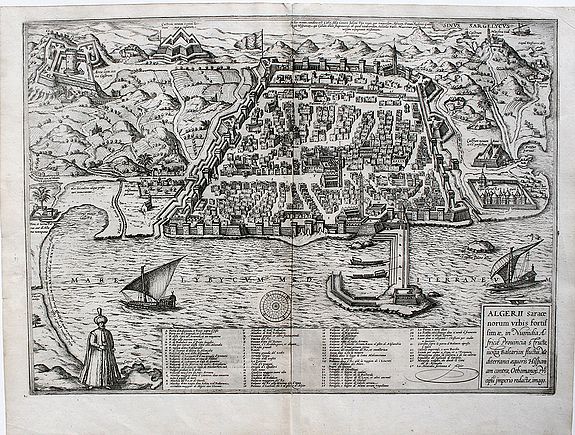 BRAUN & HOGENBERG., ALGERII Sarace norum urbis fortissimae., antique map, old maps