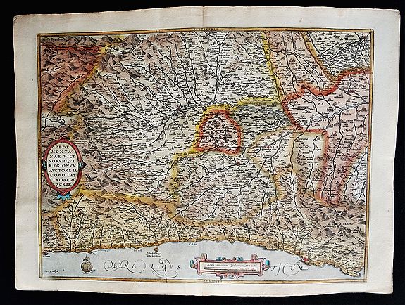 ORTELIUS, A., Pedemontanae Vicimorumque Regionum auctore Jacobo Castaldo descript., antique map, old maps