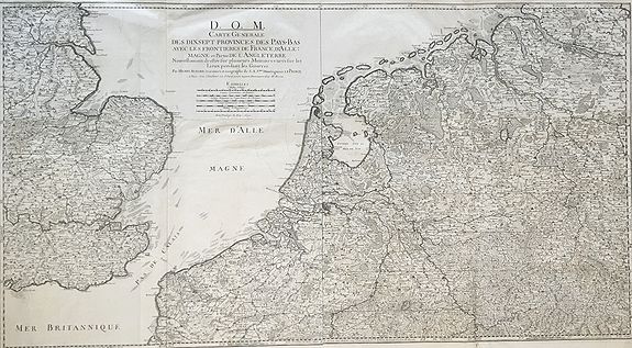SENGRE, Henry., Carte Generale des dix-sept provinces des Pays-Bas, avec les frontières de France, d'Allemagne et partie de l'Angleterre., antique map, old maps