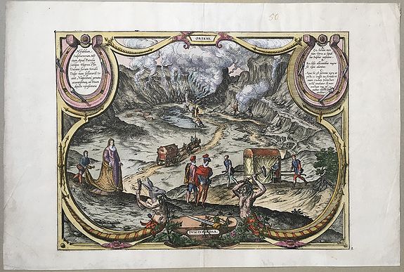 BRAUN, G. / HOGENBERG, F., Mirabilium Sulphureorum Motium Apud Puteolos (campos Flegreos Plin Vulcani forum Strabo Vulgo nunc Solsataria vocant Neapolitani). . . , antique map, old maps