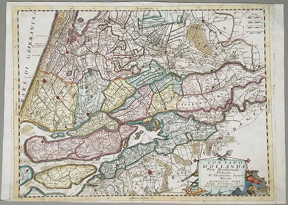 CORONELLI, P., Contado D'Ollanda Parte Meridionale., antique map, old maps