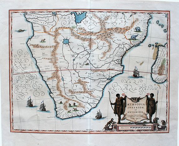 BLAEU, W., Aethiopia inferior, vel exterior., antique map, old maps