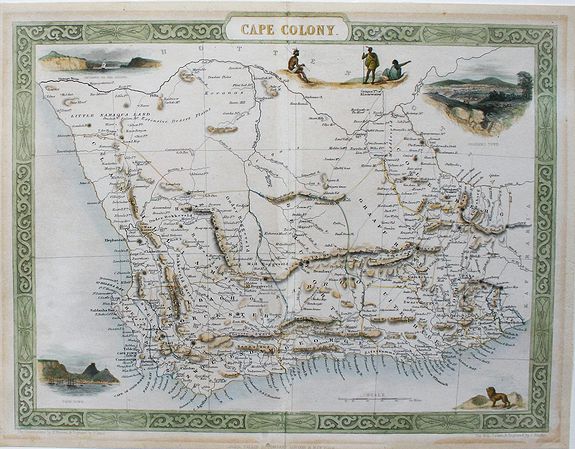 Tallis, John., Cape Colony., antique map, old maps
