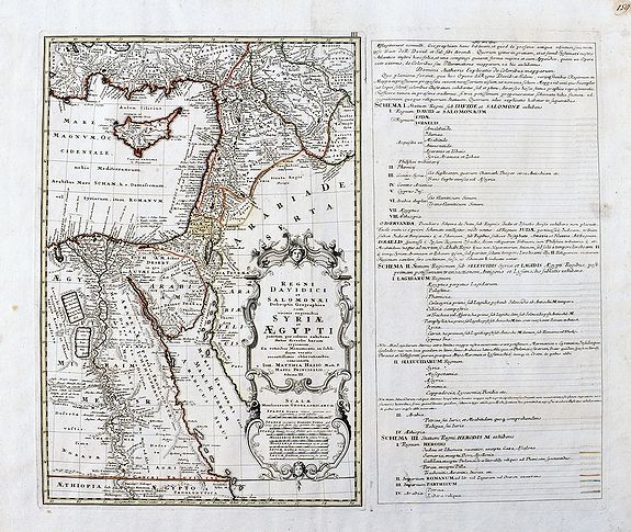 HASE, J. M. (Homann Heirs), Regni Davidici et Salomonaei descriptio Geographica cum vicinis regionibus Syriae et Aegypti. . ., antique map, old maps