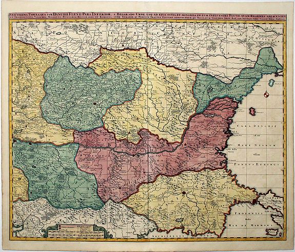 VISSCHER, N., Exactissima Tabula qua tam DANUBII FLVII PARS INFERIOR, . . , antique map, old maps