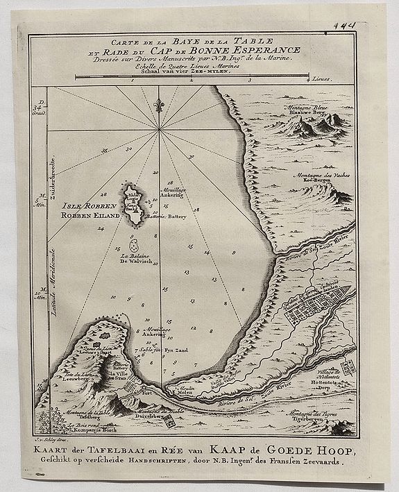 BELLIN, J.N., Carte de la Baye de la Table et Rade du Cap de Bonne Esperance. . ., antique map, old maps