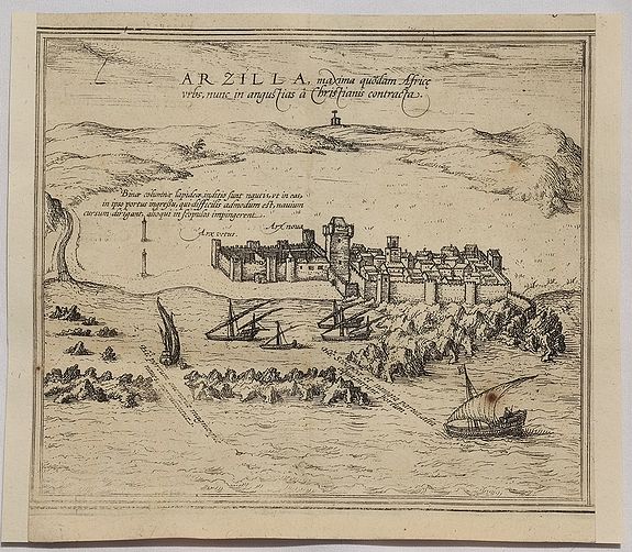 BRAUN & HOGENBERG., Arzilla Maxima Quodam Africe Urbs. . ., antique map, old maps