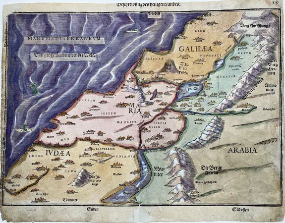 BÜNTING, H., Beschreibung des Heiligen Landes., antique map, old maps