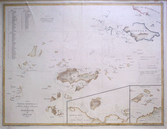 DALRYMPLE, Alexander., The Sooloo ArchipelagoLaid down chiefly from Observations in 1761, 1762, 1763, & 1764, antique map, old maps
