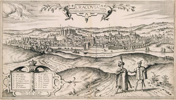 BRAUN, G / Hogenberg Franz., Cracovia Minoris Poloniae Metropolis., antique map, old maps