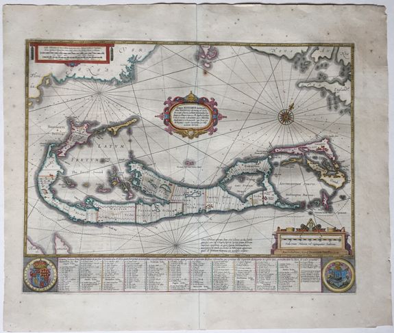 JANSSONIUS, Johannes., Mappa Aestivarum Insularum alias Barmudas dictarum., antique map, old maps