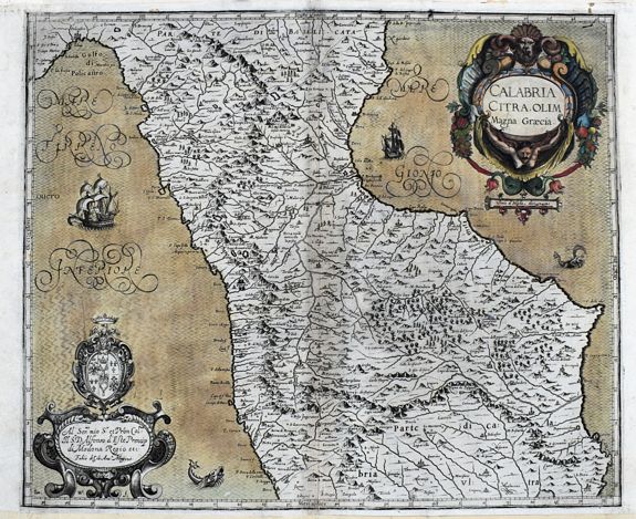 MAGINI, G. A., Calabria Citra Olim Magna Graecia., antique map, old maps