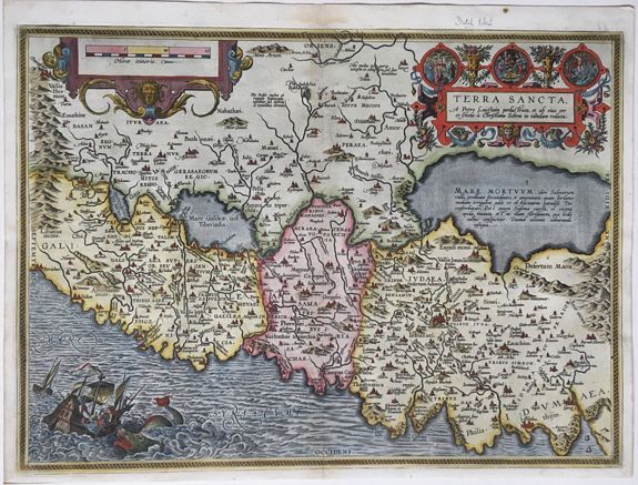 ORTELIUS, Abraham, after LAICSTAIN, Petrus, Terra Sancta., antique map, old maps