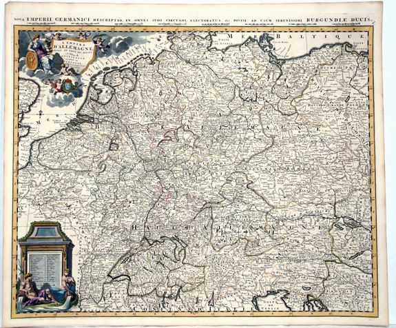 JAILLOT, A.-H., L'Empire D'Allemagne Divise En Tous Se Estats al Usage de Monseigneur le Duc De Bourgogne..., antique map, old maps