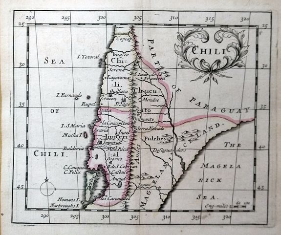 SELLER, John. , Chili., antique map, old maps