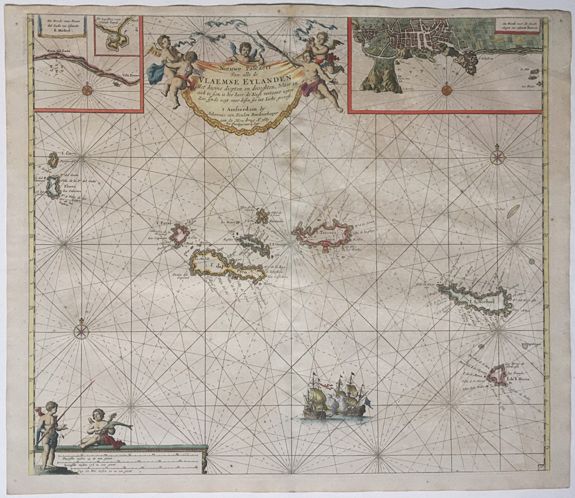 KEULEN, Johannes van., Nieuwe Pascaert… van alle de Vlaemse Eylanden., antique map, old maps