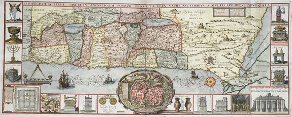 QUARESMIUS, Franciscus., Chorographia Terrae Sanctae. , antique map, old maps