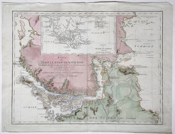SCHRAEMBL, F.A., Karte der Magellanischen Strasse. , antique map, old maps