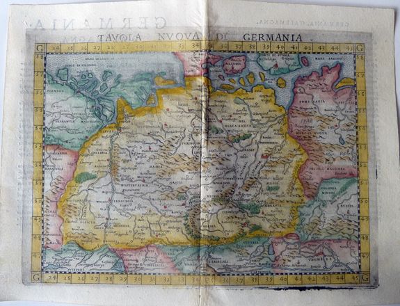 RUSCELLI / MALOMBRA., TAVOLA NUOVA DI GERMANIA., antique map, old maps