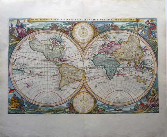 VISSCHER. N., Orbis Terrarum Tabula. . ., antique map, old maps