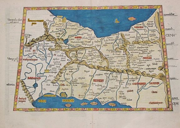 WALDSEEMULLER, Martin. , TABULA V ASIAE., antique map, old maps