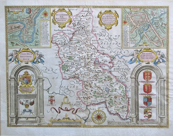 SPEED, John., Buckinghamshire. , antique map, old maps