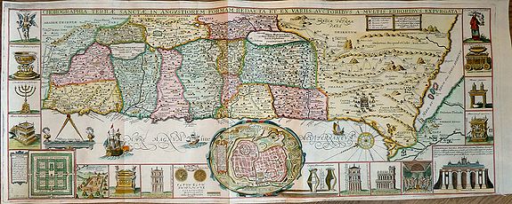 TIRINUS, J., Chorographia Terrae Sanctae in Angustiorem formam Redacta et ex Variis Auctoribus a Multis Erroribus Expurgata., antique map, old maps