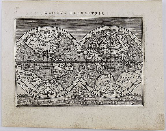 ORTELIUS, A., Globus Terrestris., antique map, old maps